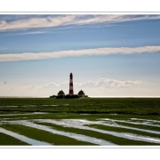 Streifen machen schlank | Leuchtturm Westerhever, Nordseeküste